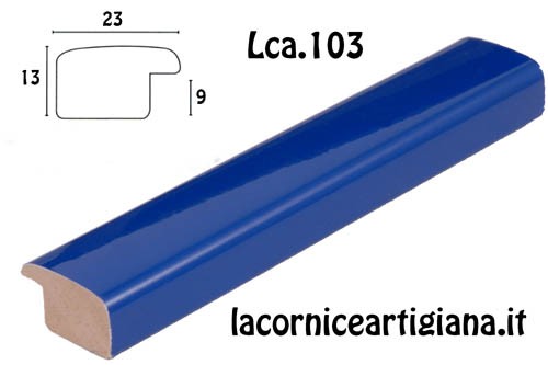 LCA.103 CORNICE 10X13 BOMBERINO AZZURRO LUCIDO CON VETRO