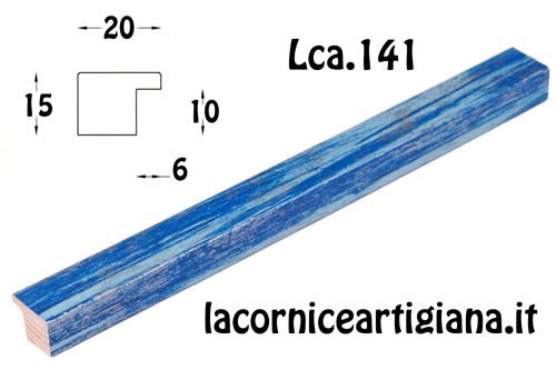 LCA.141 CORNICE 12x12 PIATTINA BLU SPAZZOLATO CON VETRO