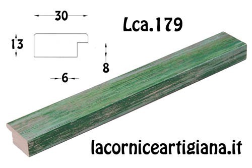 LCA.179 CORNICE 13X17 VERDE SPAZZOLATO CON VETRO