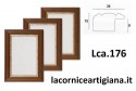 LCA.176 CORNICE 40X40 SAGOMATA NOCE FILO ORO CON VETRO