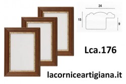LCA.176 CORNICE 35X100 SAGOMATA NOCE FILO ORO CON CRILEX