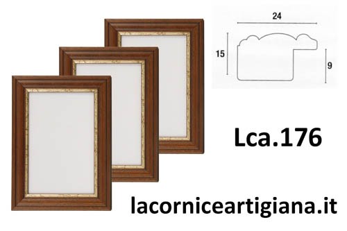 LCA.176 CORNICE 40X60 SAGOMATA NOCE FILO ORO CON CRILEX - La Cornice  Artigiana