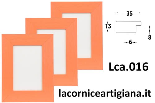 LCA.016 CORNICE 10X15 PIATTINA ARANCIO OPACO CON VETRO