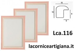 LCA.116 CORNICE 10X10 BOMBERINO ROSA E BIANCO CON VETRO