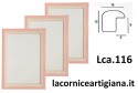 LCA.116 CORNICE 13X17 BOMBERINO ROSA E BIANCO CON VETRO