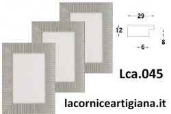 LCA.045 CORNICE 12X12 PIATTINA ARGENTO OPACO CON VETRO