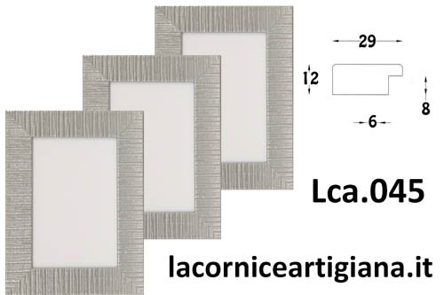 LCA.045 CORNICE 24X30 PIATTINA ARGENTO OPACO CON VETRO