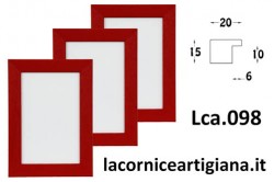 LCA.098 CORNICE 12X12 PIATTINA ROSSO OPACO CON VETRO