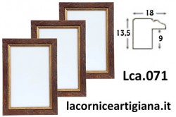 LCA.071 CORNICE 40X40 PIATTINA NOCE FILO ORO CON VETRO