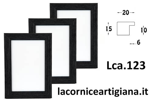 LCA.123 CORNICE 24X30 PIATTINA NERO OPACO CON VETRO