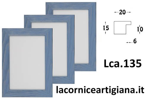 LCA.135 CORNICE 32X44 PR PIATTINA AZZURRO OPACO CON VETRO