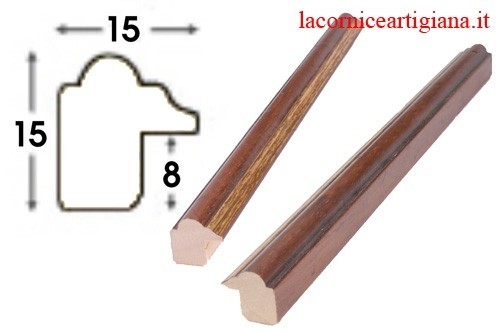 LCA.008 CORNICE 24X30 SAGOMATA NOCE FILO ORO CON VETRO