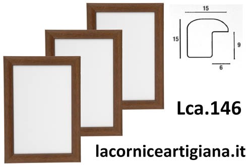 LCA.146 CORNICE 12X18 BOMBERINO NOCE OPACO CON VETRO