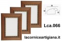 LCA.066 CORNICE 10X10 BOMBERINO NOCE PUNTINI ORO CON VETRO