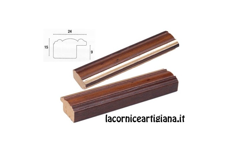 LCA.176 CORNICE 50X50 SAGOMATA NOCE FILO ORO CON CRILEX - La