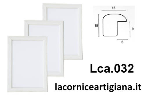 LCA.032 CORNICE 24x30 BOMBERINO BIANCO OPACO CON VETRO