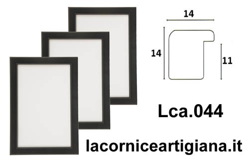 LCA.044 CORNICE 12X16 BOMBERINO NERO OPACO CON VETRO