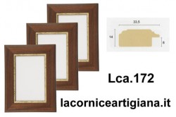 LCA.172 PORTAFOTO 20X20 PIATTINA NOCE FILO ORO DA TAVOLO