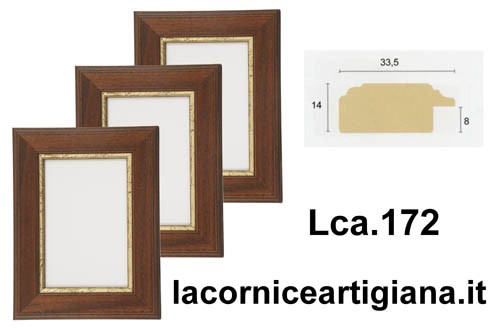 LCA.172 CORNICE 30X80 PIATTINA NOCE FILO ORO CON CRILEX
