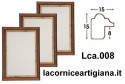 LCA.008 CORNICE 15X15 SAGOMATA NOCE FILO ORO CON VETRO