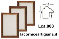 LCA.008 CORNICE SU MISURA SAGOMATA NOCE FILO ORO