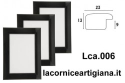 LCA.006 CORNICE 12X18 BOMBERINO NERO LUCIDO CON VETRO