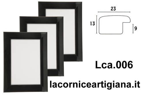 LCA.006 CORNICE 18X27 BOMBERINO NERO LUCIDO CON VETRO