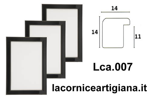 LCA.007 CORNICE 15X15 BOMBERINO NERO LUCIDO CON VETRO