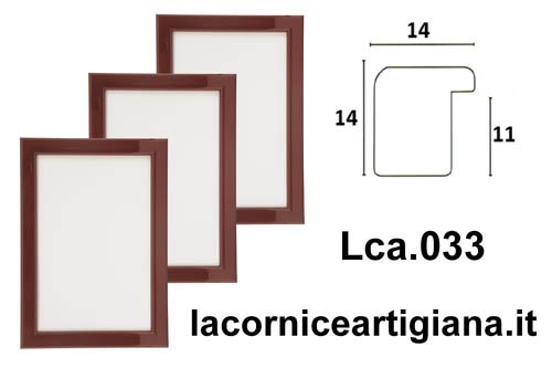 LCA.033 CORNICE 10X13 BOMBERINO BORDEAUX LUCIDO CON VETRO