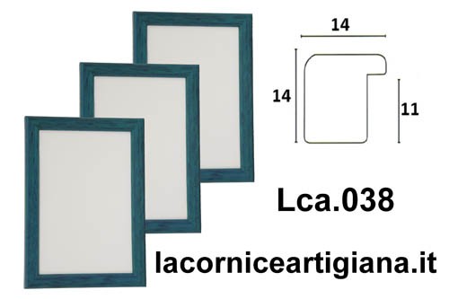 LCA.038 CORNICE 12X18 BOMBERINO BLU VERDASTRO OTTANIO CON VETRO