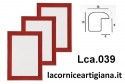 LCA.039 CORNICE 10X10 BOMBERINO ROSSO OPACO CON VETRO