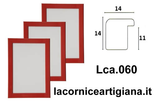 LCA.060 CORNICE 13X18 BOMBERINO ROSSO LUCIDO CON VETRO