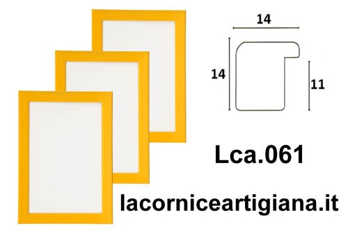 LCA.061 CORNICE 10X13 BOMBERINO GIALLO LUCIDO CON VETRO