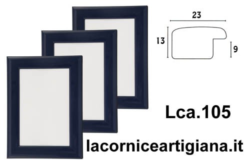 LCA.105 CORNICE 20X20 BOMBERINO BLU LUCIDO CON VETRO