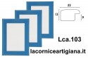 LCA.103 CORNICE 17,6X25 B5 BOMBERINO AZZURRO LUCIDO CON VETRO
