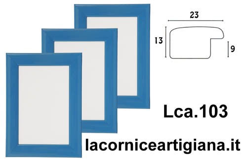 LCA.103 CORNICE 18X24 BOMBERINO AZZURRO LUCIDO CON VETRO