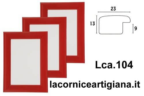 LCA.104 CORNICE 13X17 BOMBERINO ROSSO LUCIDO CON VETRO