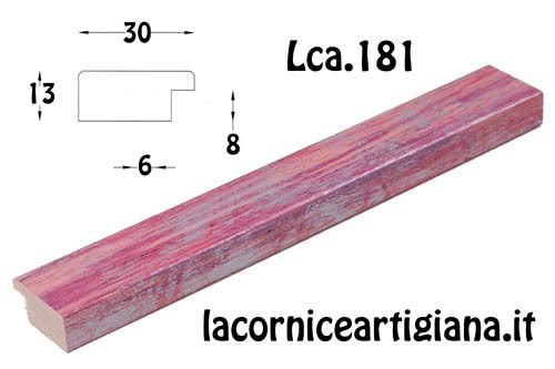LCA.181 CORNICE 15X22 PIATTINA ROSSO SPAZZOLATO CON VETRO