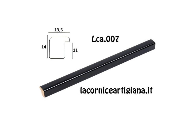 LCA.007 CORNICE 25X30 BOMBERINO NERO LUCIDO CON VETRO - La Cornice Artigiana