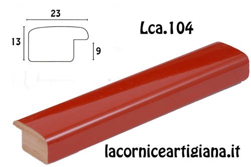 LCA.104 CORNICE 10X10 BOMBERINO ROSSO LUCIDO CON VETRO