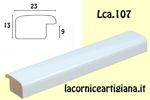 LCA.107 CORNICE 10X10 BOMBERINO BIANCO LUCIDO CON VETRO