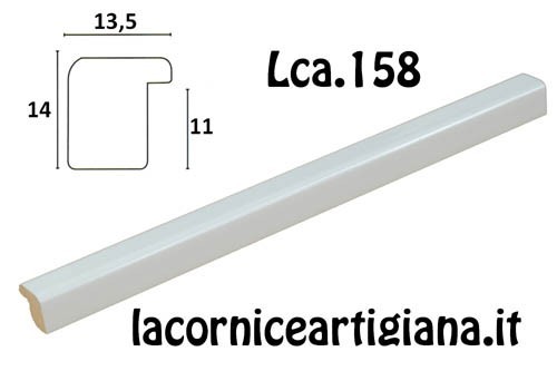 LCA.158 CORNICE 12X16 BOMBERINO BIANCO LUCIDO CON VETRO