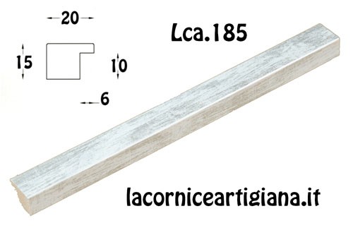 LCA.185 CORNICE SU MISURA CON VETRO PIATTINA ARGENTO SPAZZOLATO